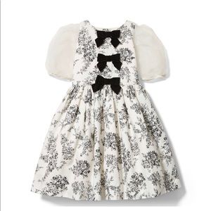 Janie and Jack Holiday black and white floral toile dress. Like new.